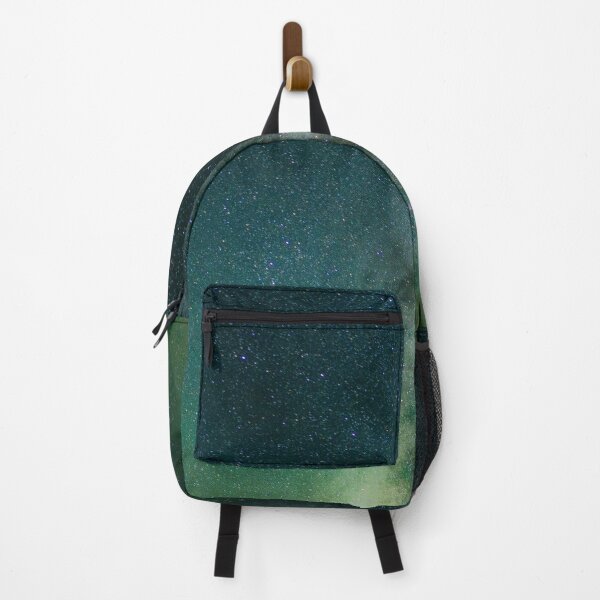 Item preview, Green aurora borealis starry with shiny stars dark aesthetic night space designed and sold by August-E.