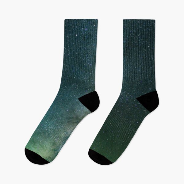 Item preview, Green aurora borealis starry with shiny stars dark aesthetic night space designed and sold by August-E.