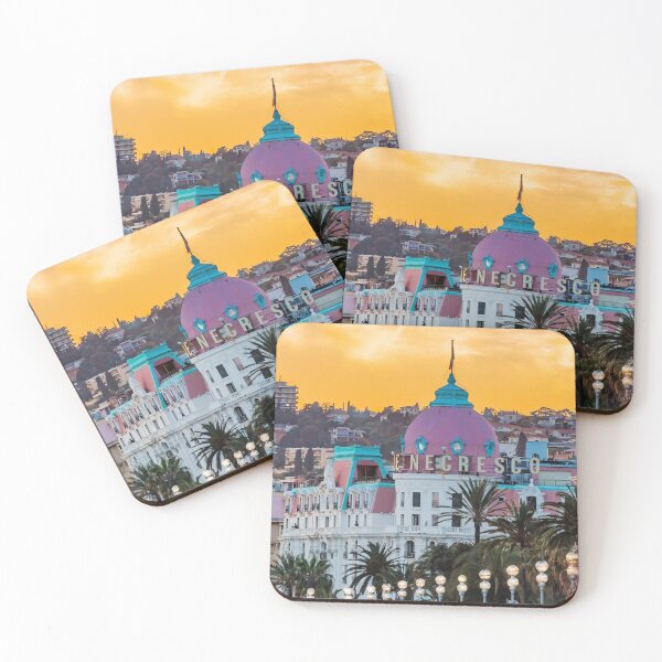 Item preview, Fiery sunset at the famous luxury hotel Le Negresco on the Promenade des Anglais in Nice, Baie des Anges, a symbol of the Cote d'Azur or the French Riviera. designed and sold by SvetlanaSF.