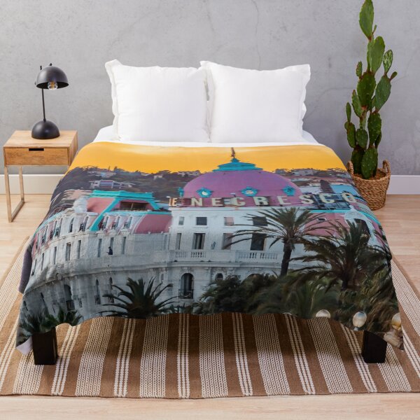 Item preview, Fiery sunset at the famous luxury hotel Le Negresco on the Promenade des Anglais in Nice, Baie des Anges, a symbol of the Cote d'Azur or the French Riviera. designed and sold by SvetlanaSF.