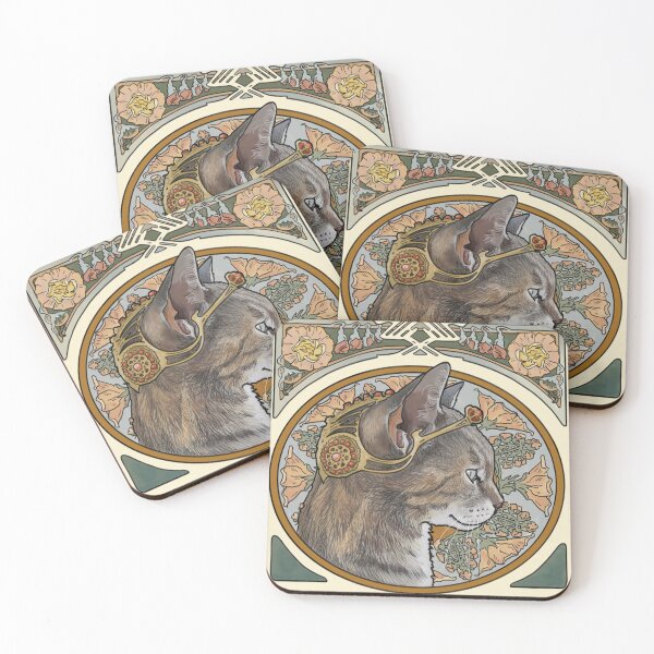 Item preview, Splendid Art Nouveau Cat designed and sold by nevernotamanda.