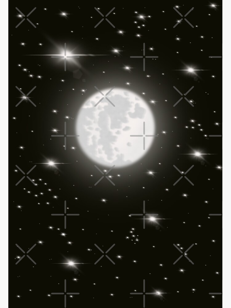 Thumbnail 3 of 3, Sticker, Starry night moon - dark sky designed and sold by Fatamimosh.