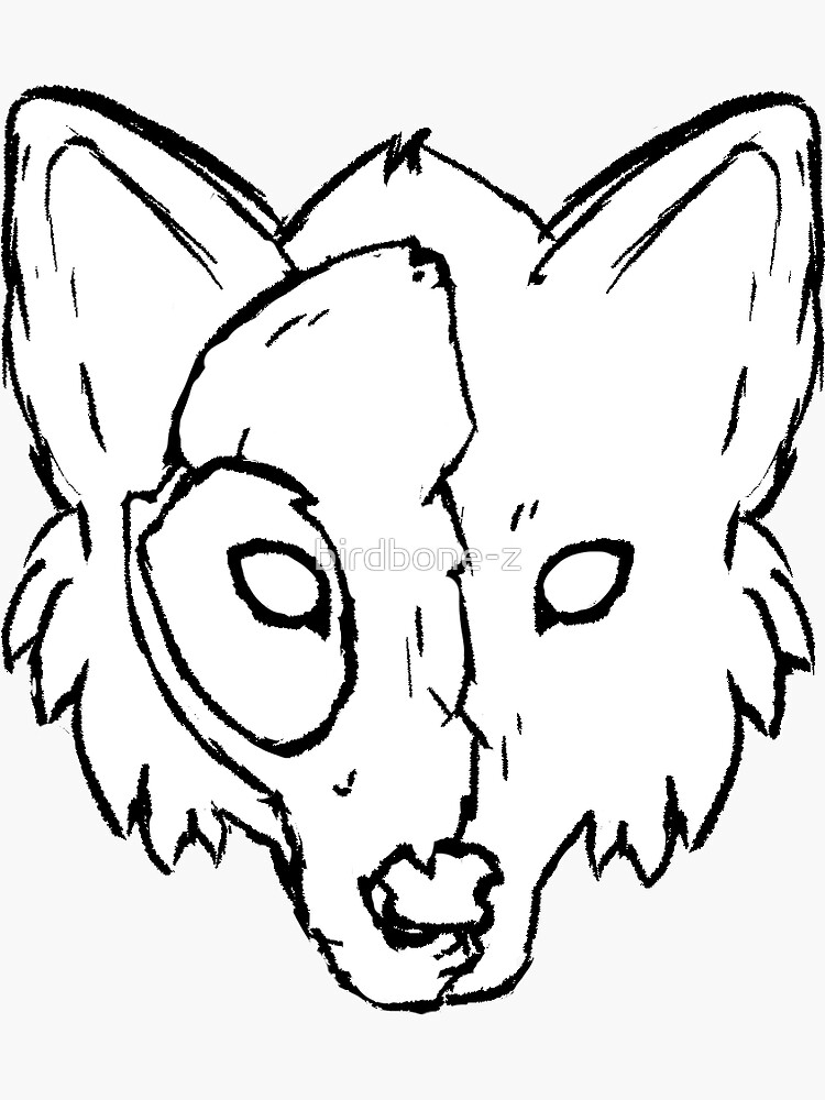 "Wolf Skull Mask" Sticker by birdbone-z | Redbubble