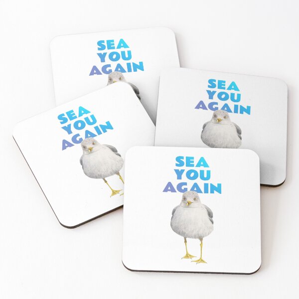 Item preview, Sea you again, funny seagull pun, watercolor painting designed and sold by fengyuhao.