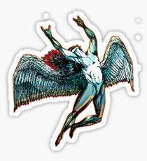 ICARUS THROWS THE HORNS - dark shadows *awesome UNLISTED designs in my portfolio* Sticker