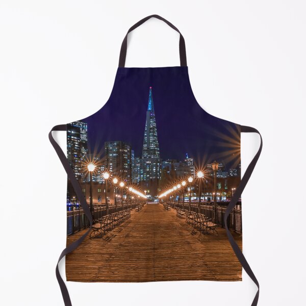 Item preview, Downtown San Francisco, Embarcadero Building and the Transamerica Pyramid, decorated for Christmas from famous romantic wooden Pier 7 at sunset. designed and sold by SvetlanaSF.