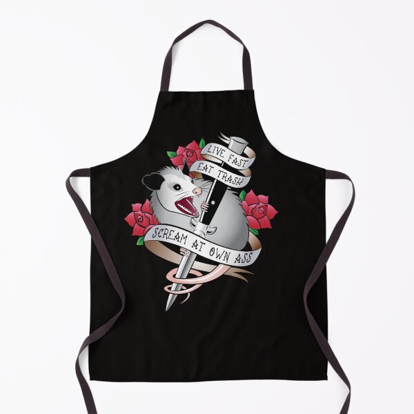 Item preview, Opossum tattoo: Live fast, eat trash, scream at own ass. designed and sold by evilkidart.
