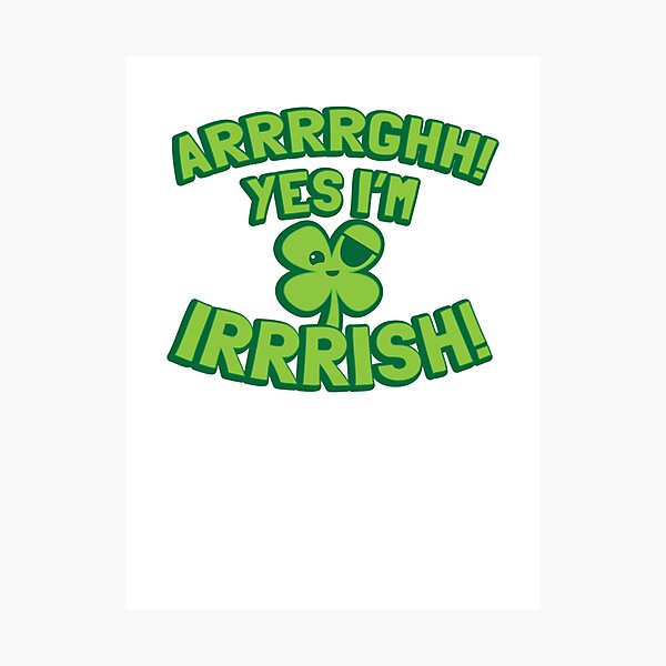 Item preview, AARGH Yes I'm IRISH! with pirate shamrock designed and sold by jazzydevil.