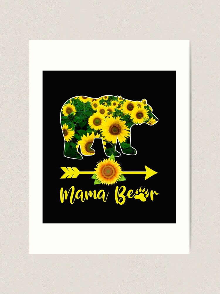 Personalized Mom Blanket - Mama Bear Sunflower - Gift For Mother