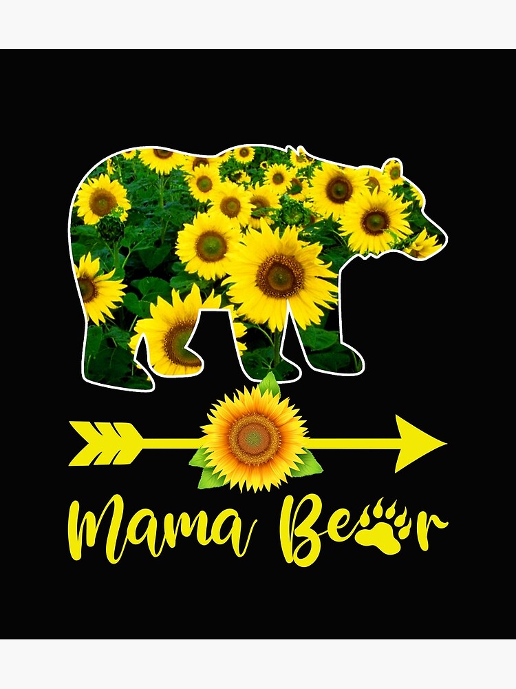 Personalized Mom Blanket - Mama Bear Sunflower - Gift For Mother