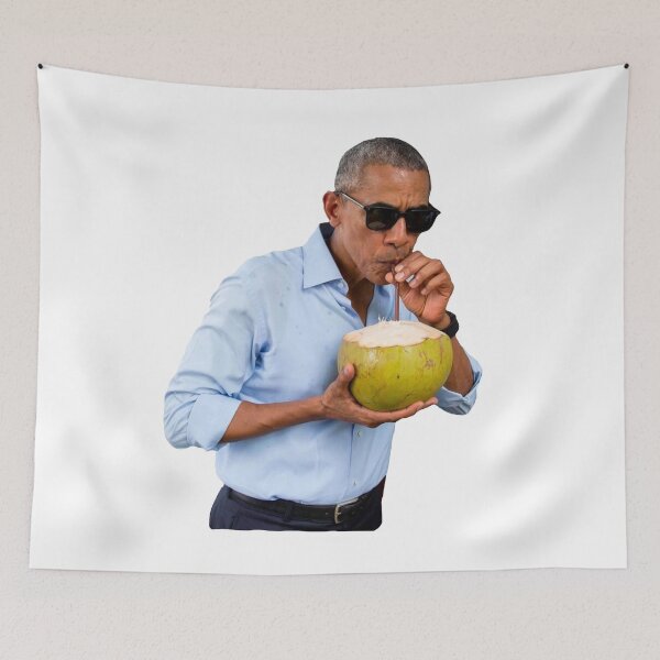 Item preview, Obama Sipping on a Coconut  designed and sold by GrellenDraws.