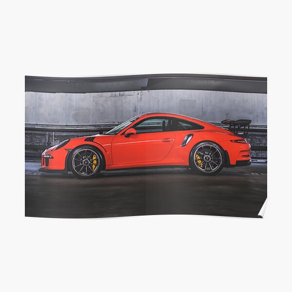 Porsche GT3RS 991 911 Lava Orange Poster