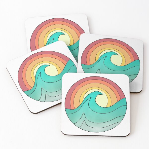 Item preview, Ocean Waves Sunset retro vintage  designed and sold by roocky.