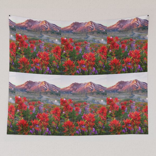 Item preview, Beautiful mountain with flowers designed and sold by Shahid1234.