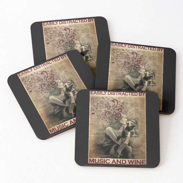 Item preview, Book Page Girl Easily Distracted By Music And Wine Poster designed and sold by ArminaNLabrie.