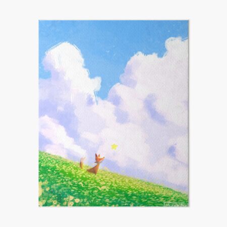 Item preview, Minimalistic Cute Little Fox in the Flower Field designed and sold by eilekzandra.