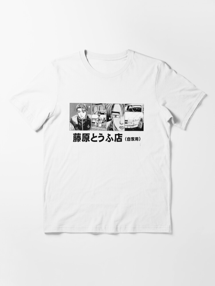 Initial D Anime Manga Takumi Fujiwara Logo Cotton Printed Gray T-shirt Top  Tee