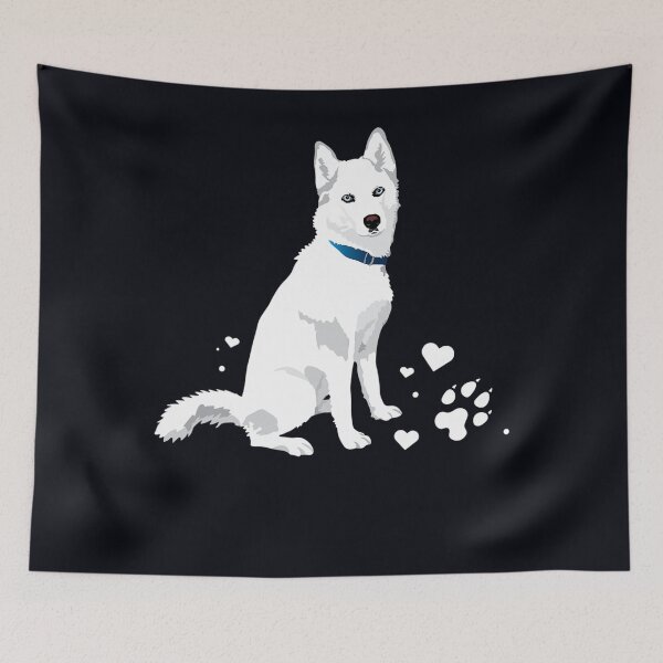 Item preview, cute white Siberian Husky - sweet white Snow dog  designed and sold by Nicestore099.