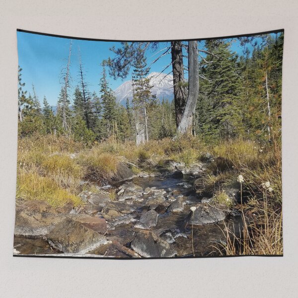 Item preview, Mountain with a magical stream in the foreground.  Mount Shasta with a cool spring stream. designed and sold by MountMercantile.