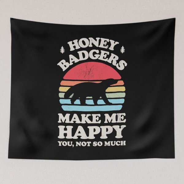 Item preview, Honey Badgers Make Me Happy Sunset Retro Shirt for Men Women Boys Girls Kids Animal Lover Gifts designed and sold by LiqueGifts.