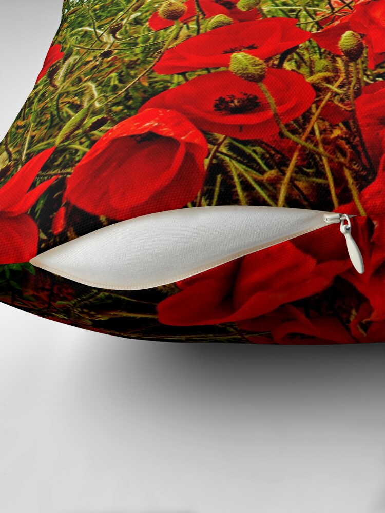 Thumbnail 2 of 4, Pillow, Field Poppies designed and sold by Coigach.