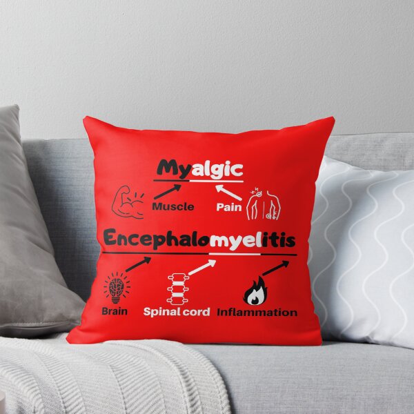 Item preview, Myalgic Encephalomyelitis Awareness definition cartoon on red (without abbreviations) designed and sold by Chantelle  Spies.