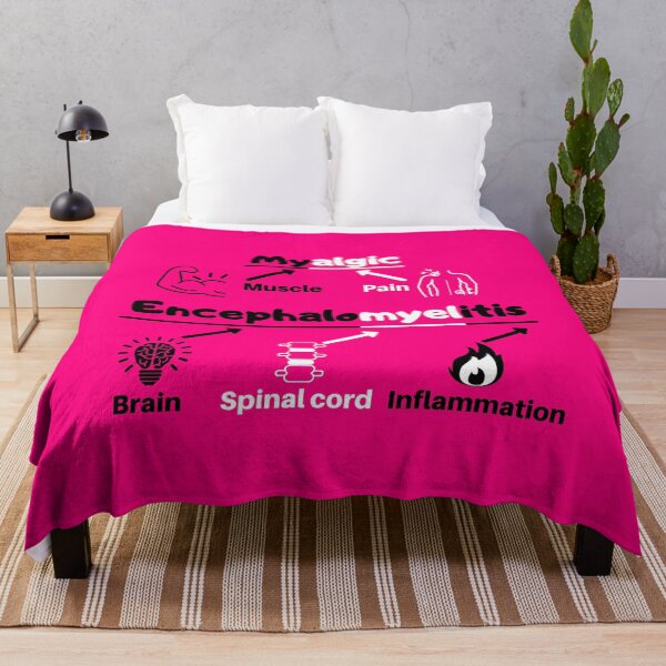 Item preview, Myalgic Encephalomyelitis Awareness definition cartoon on pink (without abbreviations) designed and sold by Chantelle Spies.