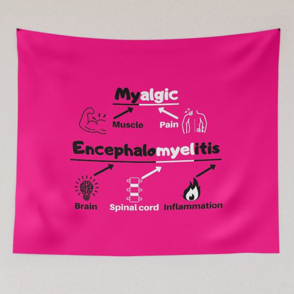 Item preview, Myalgic Encephalomyelitis Awareness definition cartoon on pink (without abbreviations) designed and sold by Chantelle  Spies.