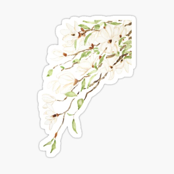 Item preview, hand painted white magnolia blossom watercolor designed and sold by ColorandColor.