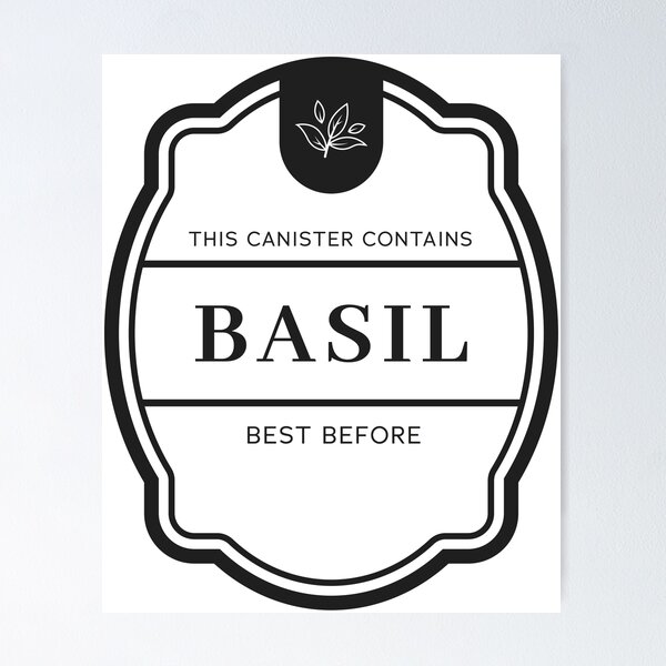 Item preview, Basil label for spice jars designed and sold by Astralia.