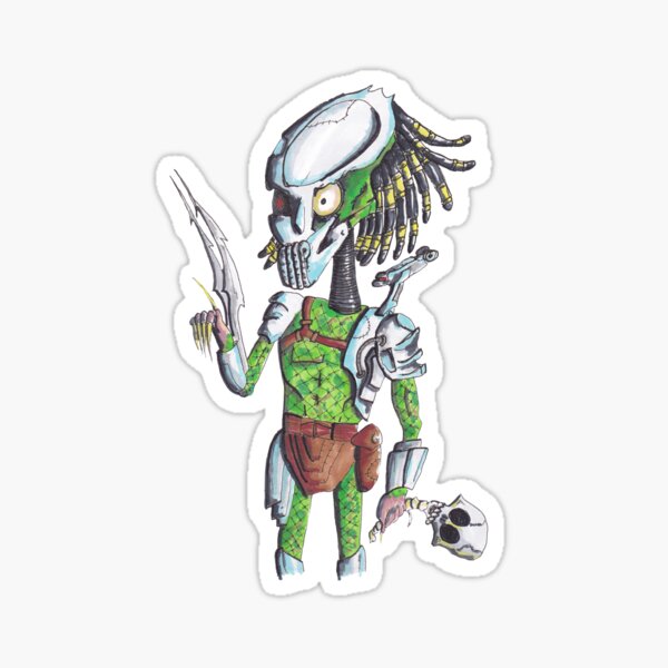 Predator in a Tim Burton Style Sticker