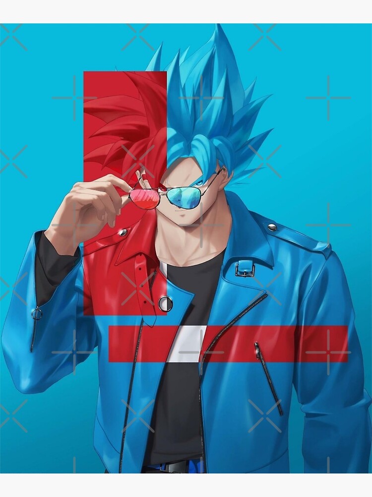 Goku Blue Fanart Dragon Ball Super Poster By Yashdusane Redbubble 