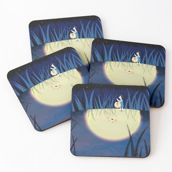 Item preview, girl find full moon By the lake at night. designed and sold by wakusei-design.