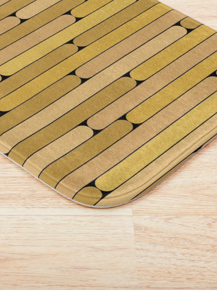 Thumbnail 3 of 6, Bath Mat, Longan Color Linear Pattern designed and sold by MagicSpread.