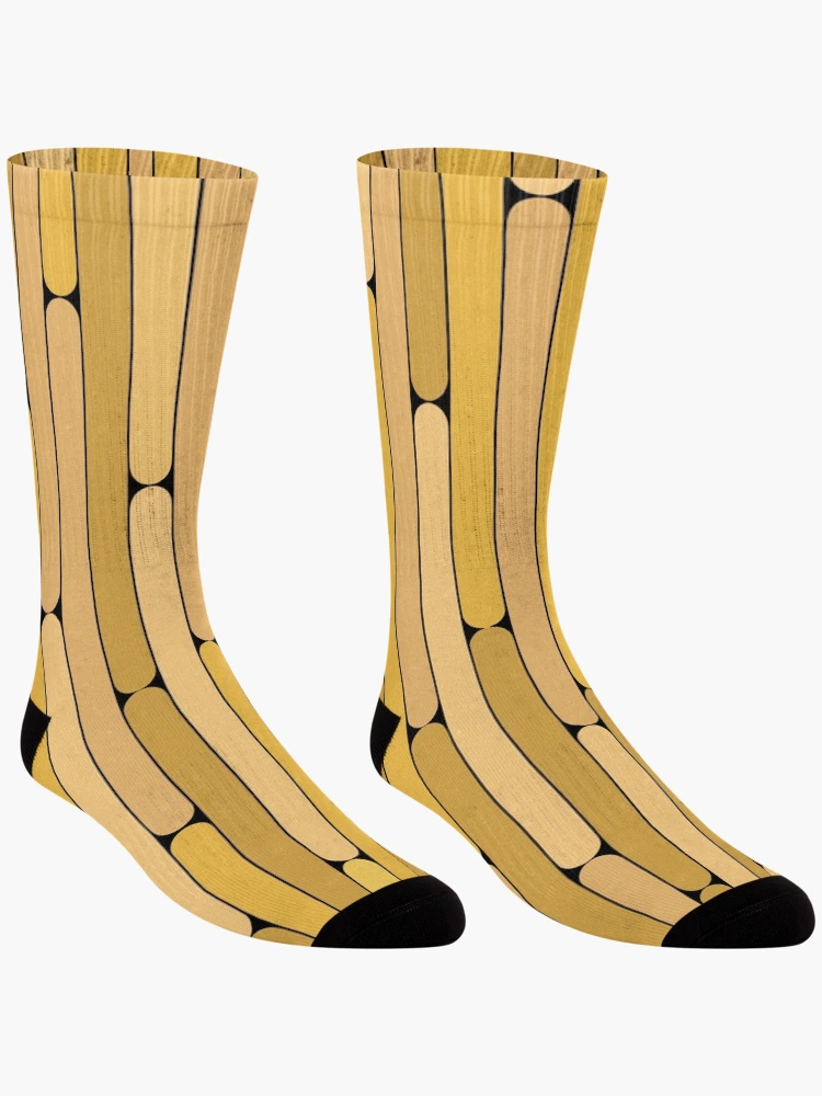 Thumbnail 3 of 5, Socks, Longan Color Linear Pattern designed and sold by MagicSpread.