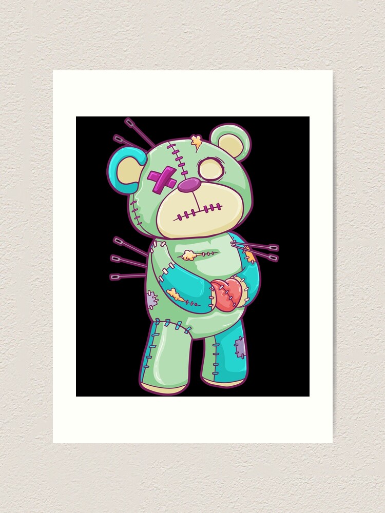 Teddy Bear Pastel Goth Anime Voodoo Doll Art Print for Sale by  CreativeGiftShp