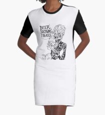 Beer Sucking Freaks (black) Graphic T-Shirt Dress