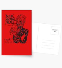 Beer Sucking Freaks (black) Postcards