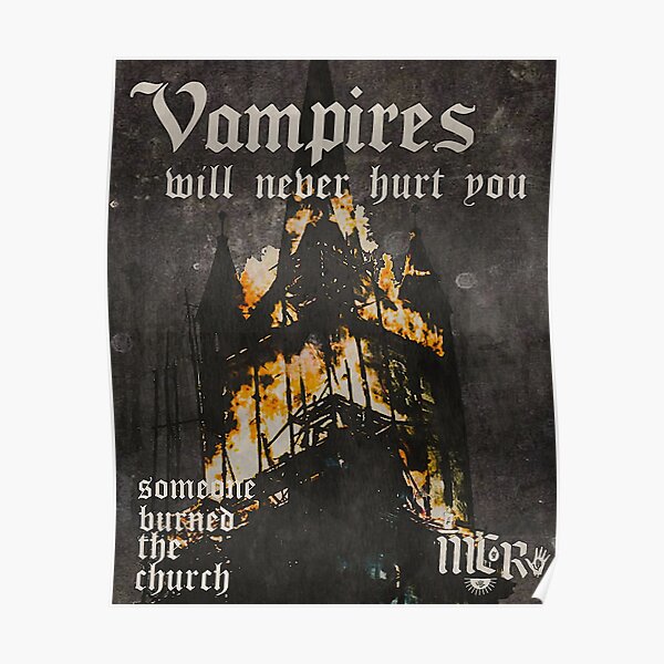 Vampire brennende Kirche Poster