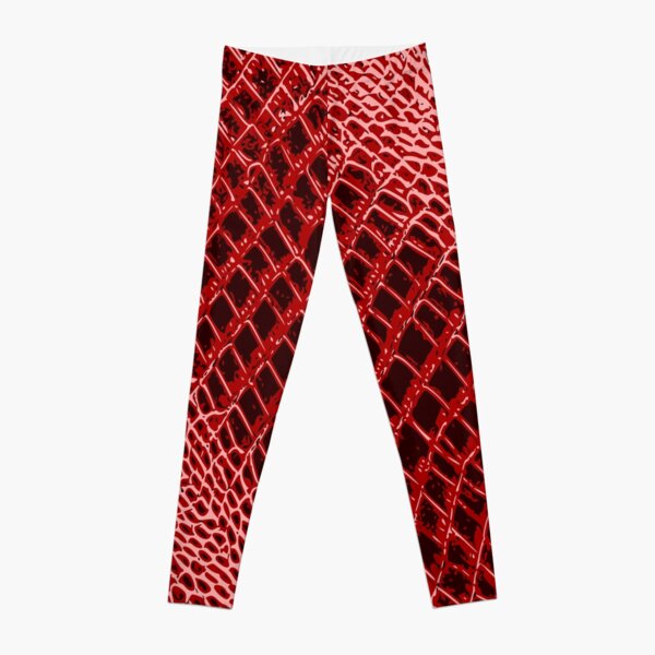 Siren Red Crocodile Print Textured Leggings –