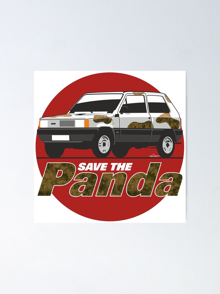 Save the (Fiat) Panda! Poster for Sale by car2oonz