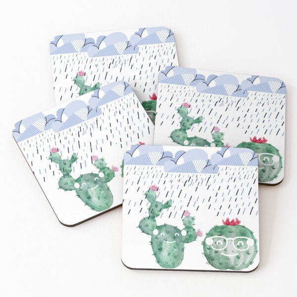 Item preview, Happy Cactus Watercolour Watercolor Aesthetic designed and sold by PCpallavi.
