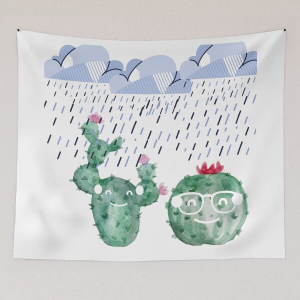 Item preview, Happy Cactus Watercolour Watercolor Aesthetic designed and sold by PCpallavi.