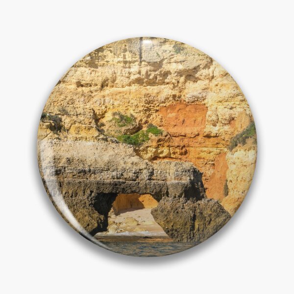 Item preview, Algarve Gold Coast Sail - Bold Colored Seacliffs with a Natural Arch in Lagos Portugal designed and sold by Georgia Mizuleva.