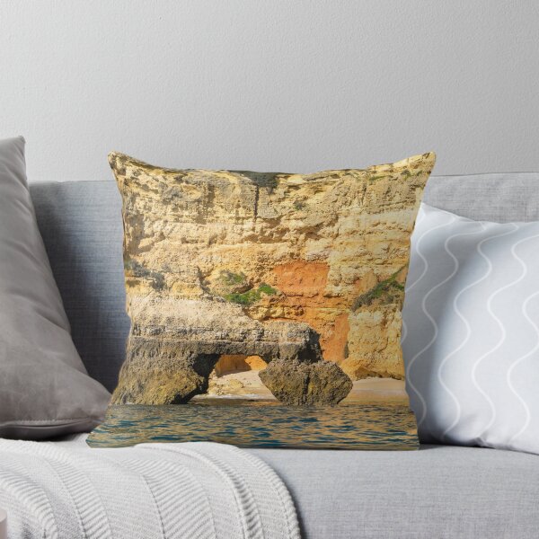 Item preview, Algarve Gold Coast Sail - Bold Colored Seacliffs with a Natural Arch in Lagos Portugal designed and sold by Georgia Mizuleva.