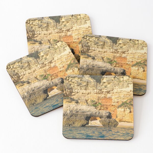 Item preview, Algarve Gold Coast Sail - Bold Colored Seacliffs with a Natural Arch in Lagos Portugal designed and sold by Georgia Mizuleva.
