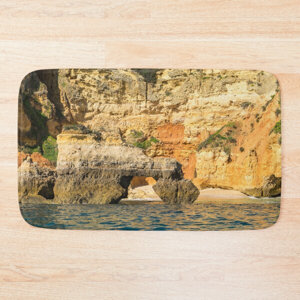 Item preview, Algarve Gold Coast Sail - Bold Colored Seacliffs with a Natural Arch in Lagos Portugal designed and sold by Georgia Mizuleva.