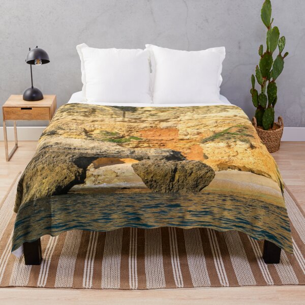 Item preview, Algarve Gold Coast Sail - Bold Colored Seacliffs with a Natural Arch in Lagos Portugal designed and sold by Georgia Mizuleva.