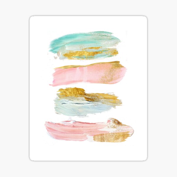 Gilded strokes - pink and blue Sticker
