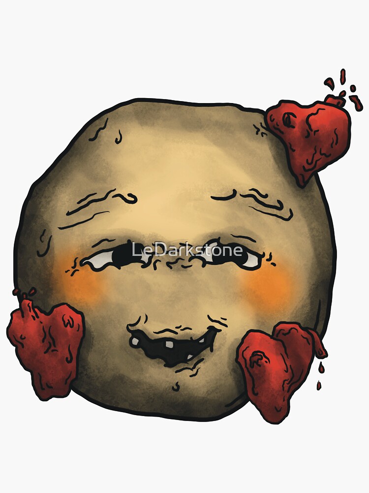 Thumbnail 3 of 3, Sticker, Ugly in love emoji designed and sold by LeDarkstone.